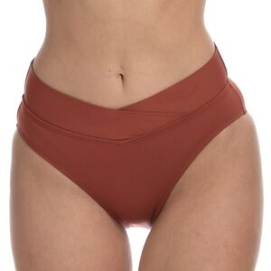 La Blanca Island Goddess Crossover High Waist Bikini Swim Bottoms in Cinnamon 12